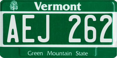VT license plate AEJ262