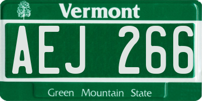 VT license plate AEJ266