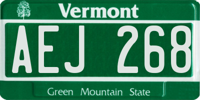 VT license plate AEJ268