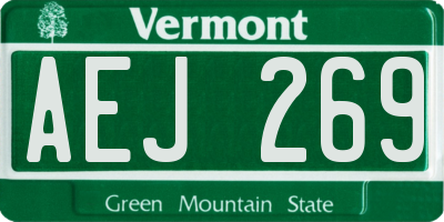 VT license plate AEJ269