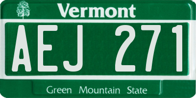 VT license plate AEJ271