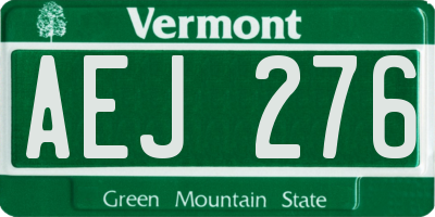 VT license plate AEJ276