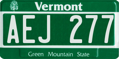 VT license plate AEJ277