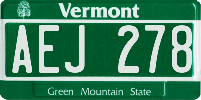VT license plate AEJ278