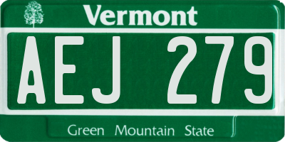 VT license plate AEJ279