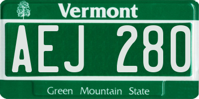 VT license plate AEJ280