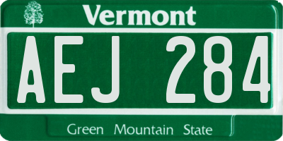 VT license plate AEJ284