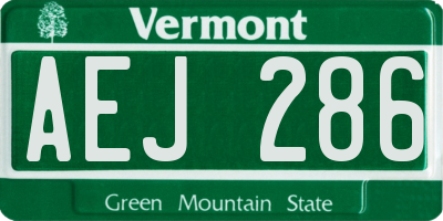 VT license plate AEJ286