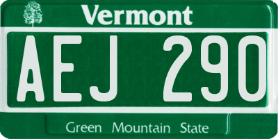 VT license plate AEJ290