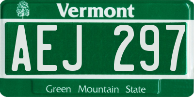 VT license plate AEJ297