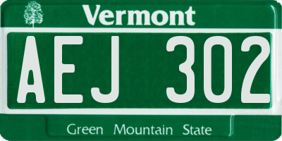 VT license plate AEJ302