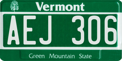VT license plate AEJ306