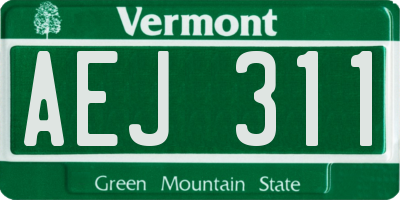 VT license plate AEJ311