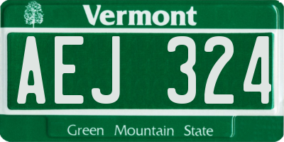 VT license plate AEJ324