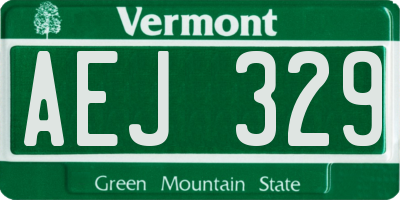 VT license plate AEJ329