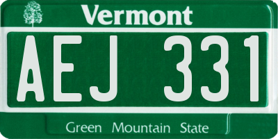 VT license plate AEJ331