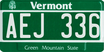VT license plate AEJ336