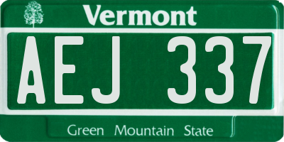 VT license plate AEJ337