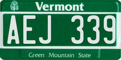 VT license plate AEJ339