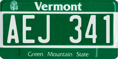 VT license plate AEJ341