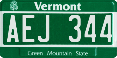 VT license plate AEJ344