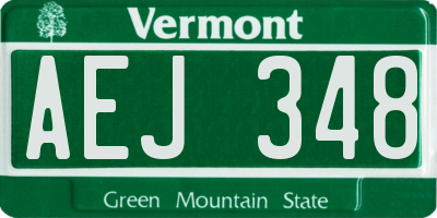 VT license plate AEJ348