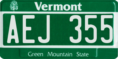 VT license plate AEJ355