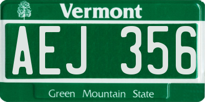 VT license plate AEJ356