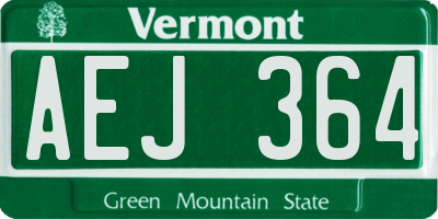 VT license plate AEJ364