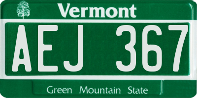 VT license plate AEJ367