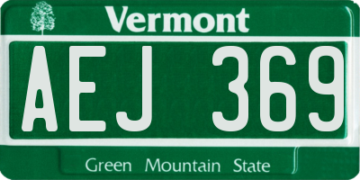 VT license plate AEJ369