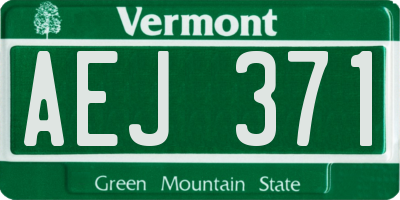 VT license plate AEJ371