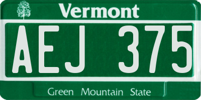 VT license plate AEJ375