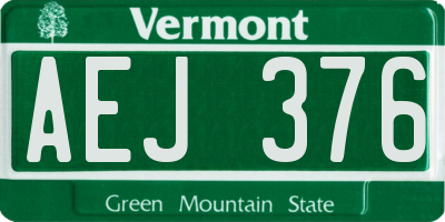 VT license plate AEJ376