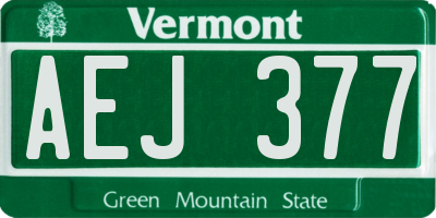 VT license plate AEJ377