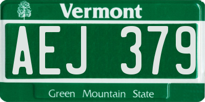 VT license plate AEJ379
