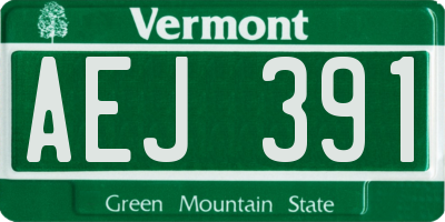 VT license plate AEJ391