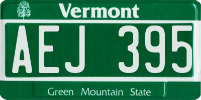 VT license plate AEJ395