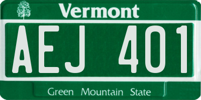 VT license plate AEJ401