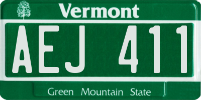 VT license plate AEJ411