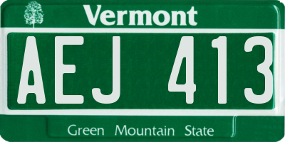 VT license plate AEJ413