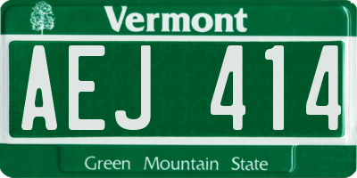 VT license plate AEJ414