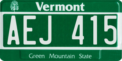 VT license plate AEJ415