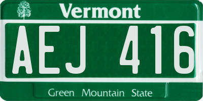 VT license plate AEJ416