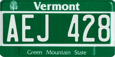 VT license plate AEJ428
