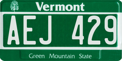 VT license plate AEJ429