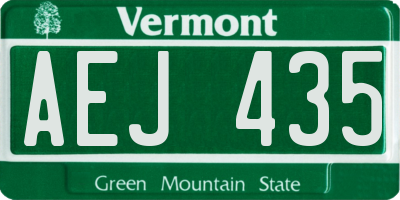VT license plate AEJ435