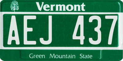 VT license plate AEJ437