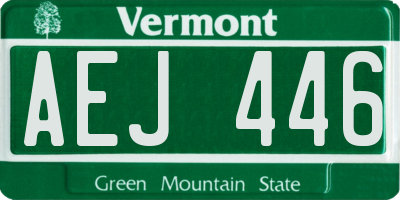 VT license plate AEJ446