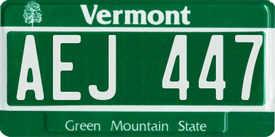 VT license plate AEJ447